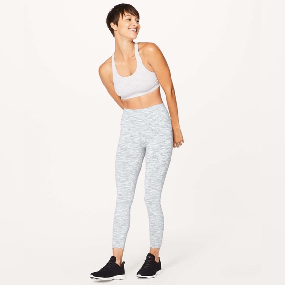 Lululemon Wunder Under Hi-Rise 7/8 25” Wee Are From Space Ice Grey Alpine White - Picture 4 of 15